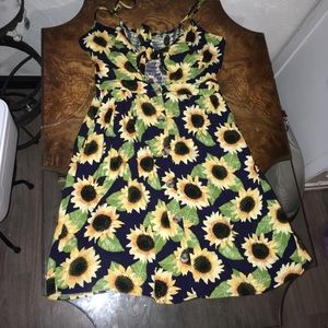 6 FOR $25 Navy Blue Sunflower Sun Dress